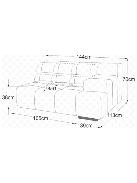 Sofa | Temple Sofa | "Element 105 Armteil rechts" - von designwerk online kaufen bei LIVINGforme.
