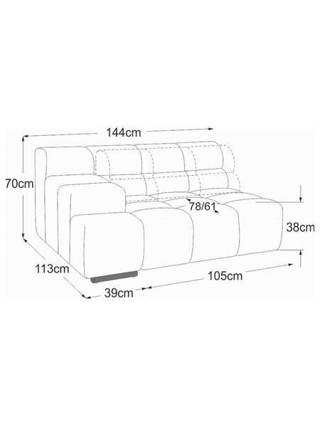 Sofa | Temple Sofa | "Element 105 Armteil links" - von designwerk online kaufen bei LIVINGforme.