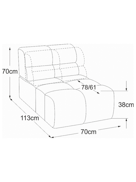 Sofa | Temple Sofa | "Element 70 ohne Armteil" - von designwerk online kaufen bei LIVINGforme.