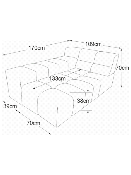 Sofa | Temple Sofa | "Longchair Armteil links" - von designwerk online kaufen bei LIVINGforme.