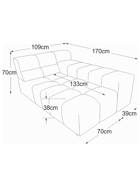 Sofa | Temple Sofa | "Longchair Armteil rechts" - von designwerk online kaufen bei LIVINGforme.