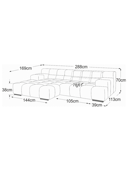 Sofa | Temple Sofa | "REC links + Element Armteil rechts" - von designwerk online kaufen bei LIVINGforme.