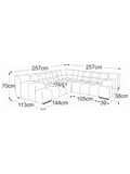 Ecksofa | Temple Sofa | "Element Armteil links + Ecke + Element Armteil rechts" - von designwerk online kaufen bei LIVINGforme.