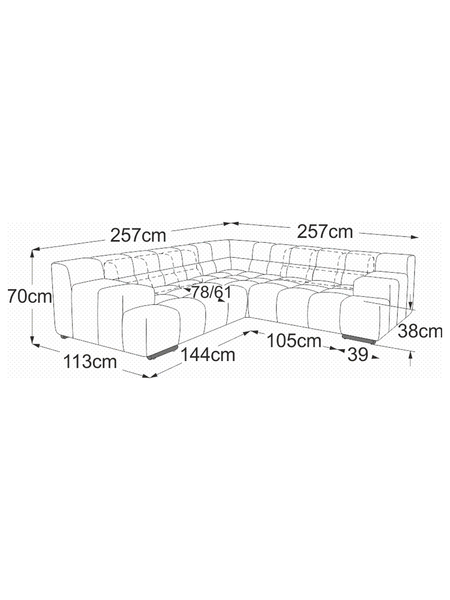 Ecksofa | Temple Sofa | "Element Armteil links + Ecke + Element Armteil rechts" - von designwerk online kaufen bei LIVINGforme.
