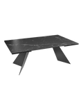 Esstisch Washington, Platte Marmoroptik Marquina, geschlossen