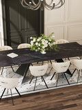 Esstisch Washington, Platte Marmoroptik Marquina, im Raum