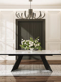 Esstisch Washington, Platte Marmoroptik Fiorentino, im Raum