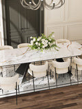 Esstisch Washington, Platte Marmoroptik Fiorentino, im Raum