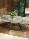 Esstisch Missouri, Platte Marmoroptik Calcatta, im Raum