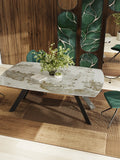 Esstisch Missouri, Platte Marmoroptik Calcatta, im Raum