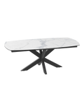 Esstisch Phoenix, Platte Marmoroptik matt, geschlossen
