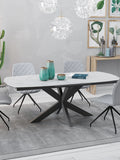 Esstisch Phoenix, Platte Marmoroptik matt, im Raum