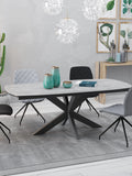 Esstisch Phoenix, Platte Silver, im Raum
