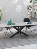 Esstisch Phoenix, Platte Silver, im Raum
