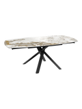 Esstisch Kheops, Platte Marmoroptik Calcatta, ausgezogen