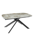 Esstisch Ria 160/240 x 100 x 76 cm, Platte Marmoroptik Calcatta, geschlossen