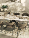Esstisch Ria 160/240 x 100 x 76 cm, Platte Marmoroptik Calcatta, im Raum