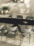 Esstisch Ria 160/240 x 100 x 76 cm, Platte Marmoroptik Marquina, im Raum