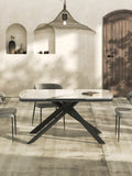 Esstisch Ria 160/240 x 100 x 76 cm, Platte Marmoroptik Fiorentino, im Raum