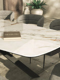 Esstisch Ria 160/240 x 100 x 76 cm, Platte Marmoroptik Fiorentino, im Raum
