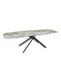 Esstisch Ria 190/270 x 100 x 76 cm, Platte Marmoroptik Calcatta, ausgezogen
