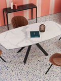Esstisch Milazzo, Platte Marmoroptik matt, im Raum