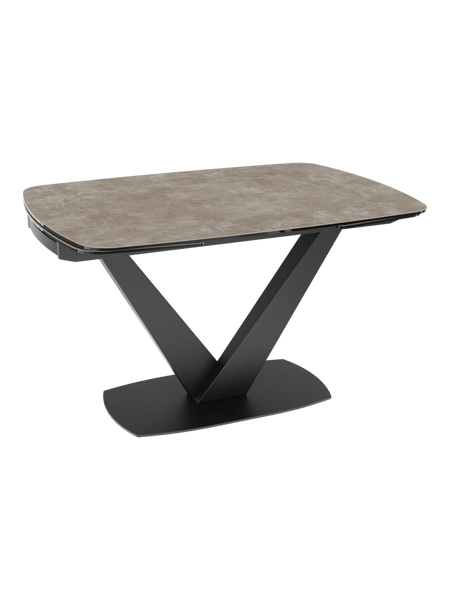Esstisch Bristol 130/200 x 90 x 76 cm, Platte Zementgrau, geschlossen