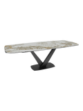 Esstisch Bristol 160/240 x 100 x 76 cm, Platte Marmoroptik Calcatta, ausgezogen