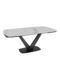 Esstisch Bristol 190/270 x 100 x 76 cm, Platte Marmoroptik matt, geschlossen