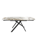 Esstisch Stromboli, Platte Marmoroptik Calcatta, ausgezogen