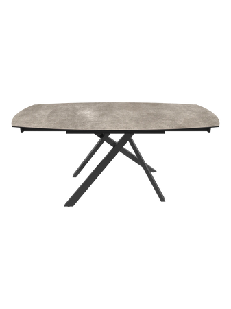 Esstisch Stromboli, Platte Silver, Draufsicht, ausgezogen