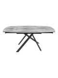 Esstisch Stromboli, Platte Silver, ausgezogen