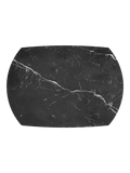 Esstisch New Luna 95/135 x 135 x H77/75 cm, Platte Marmoroptik Marquina, Gestell schwarz, Draufsicht, ausgezogen, oval