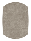 Esstisch New Luna, Platte Zementgrau, Draufsicht, ausgezogen, oval