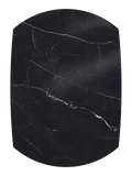 Esstisch New Luna, Platte Marmoroptik Marquina, Draufsicht, ausgezogen, oval