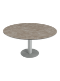 Esstisch New Luna 95/135 x 135 x H77/75 cm, Platte Zementgrau, Gestell grau, geschlossen, rund