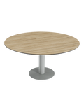 Esstisch New Luna 95/135 x 135 x H77/75 cm, Platte Eiche hell, Gestell grau, geschlossen, rund