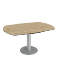 Esstisch New Luna 95/135 x 135 x H77/75 cm, Platte Eiche hell, Gestell grau, ausgezogen, oval