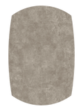 Esstisch New Luna, Platte Zementgrau, Draufsicht, ausgezogen, oval
