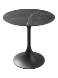 Esstisch Diabolo Ø75 x 75 cm, Platte Marmoroptik Marquina, Schrägansicht