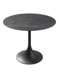 Esstisch Diabolo Ø90 x 75 cm, Platte Marmoroptik Marquina, Schrägansicht