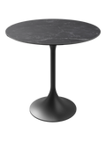 Esstisch Diabolo Ø90 x 90 cm, Platte Marmoroptik Marquina, Schrägansicht