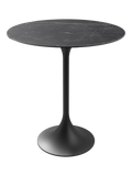 Esstisch Diabolo Ø90 x 100 cm, Platte Marmoroptik Marquina, Schrägansicht