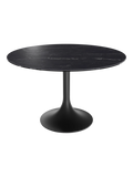 Esstisch Diabolo Ø120 x 75 cm, Platte Marmoroptik Marquina, Schrägansicht