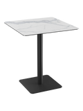 Esstisch Orlando, quadratisch Esstisch Akante Marmoroptik matt 80 x 80 x 90 cm Schwarz
