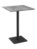 Esstisch Orlando, quadratisch 80 x 80 x 110 cm, Platte Silver, Gestell schwarz, Schrägansicht