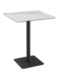 Esstisch Orlando, quadratisch Esstisch Akante Marmoroptik matt 80 x 80 x 100 cm Schwarz