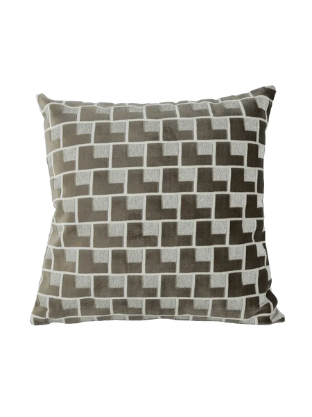 Dekokissen quadratisch "Labyrint" Dunkelbraun/Creme