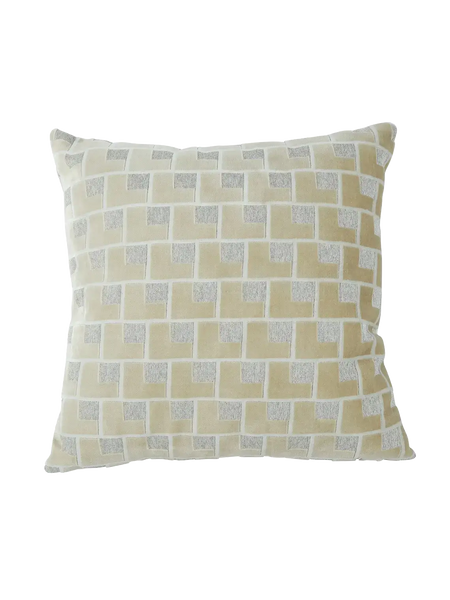 Dekokissen quadratisch "Labyrint" Hellbraun/Creme