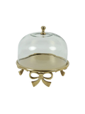 Glasglocke mit Schleife "Darla" Gold